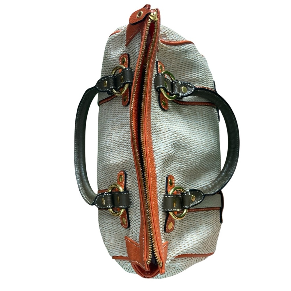 SERPUI MARIE | Rare Luxury Woven Tote | Tri-Color Leather Trim Summer Bag